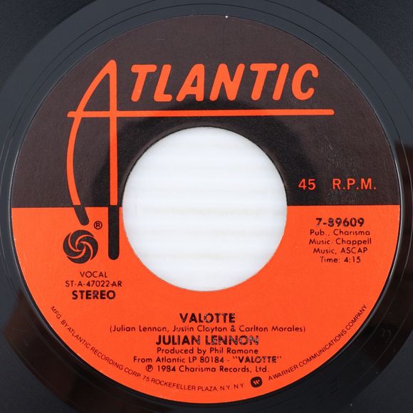 Julian Lennon – Valotte / Well I Don't Know 1984 45 rpm 7" Vinyl Record 7-89609 - Picture 3 of 8